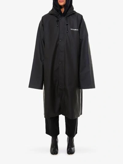 Shop Vetements Raincoat In Black