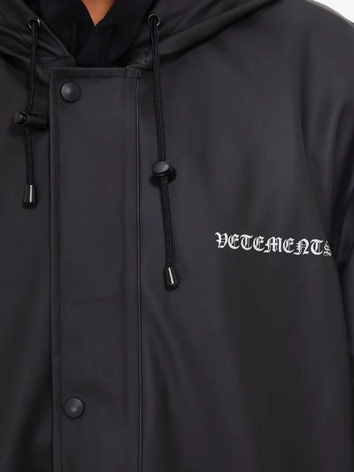 Shop Vetements Raincoat In Black