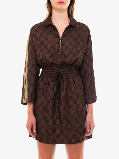 Shop Gucci Dress In Brown