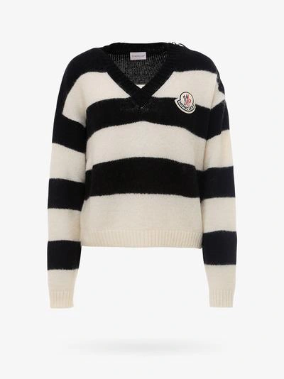 Shop Moncler Sweater In White