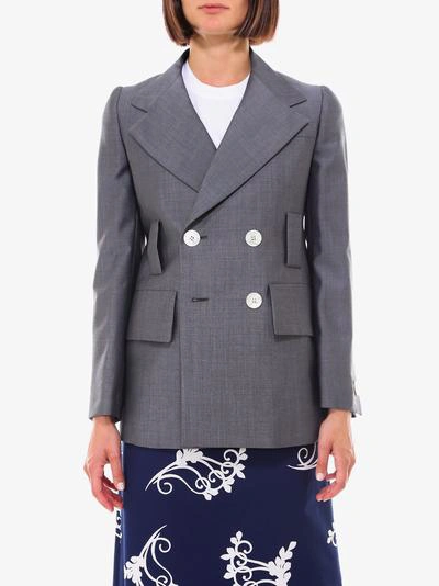 Shop Prada Blazer In Grey