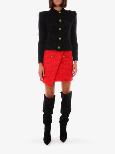 Shop Balmain Skirt In Red