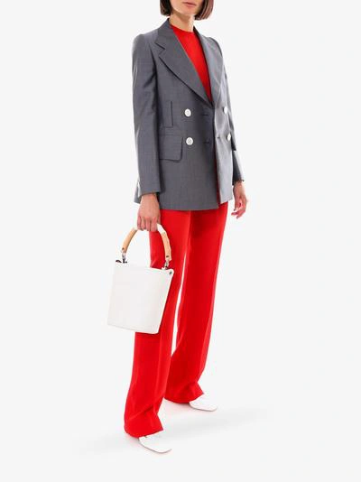 Shop Prada Trousers In Red