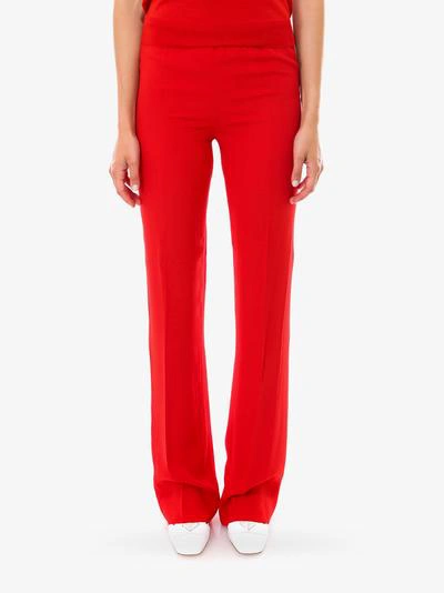 Shop Prada Trousers In Red