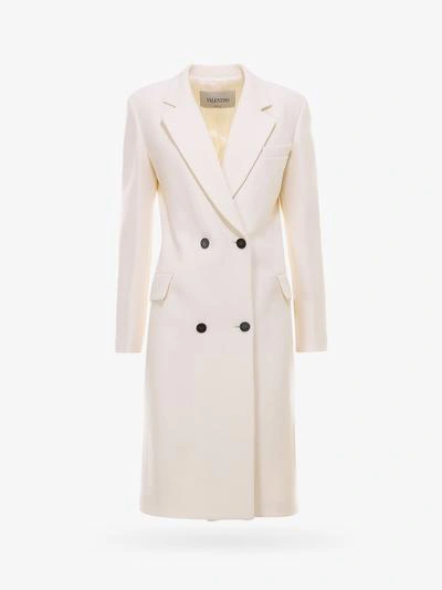 Shop Valentino Coat In White