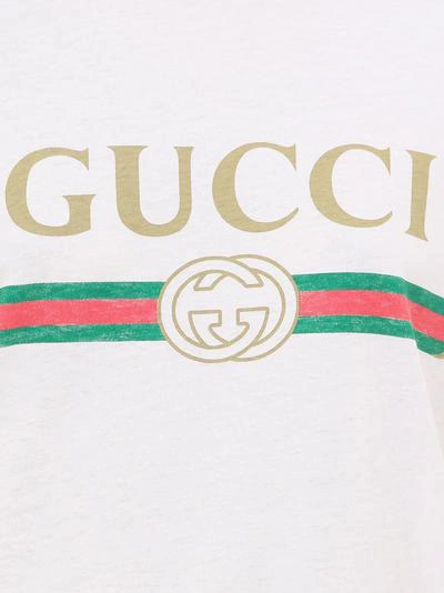 Gucci T-shirt Logo Vintage Bianca In White