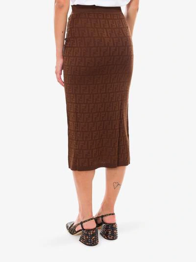 Shop Fendi Skirt In Brown