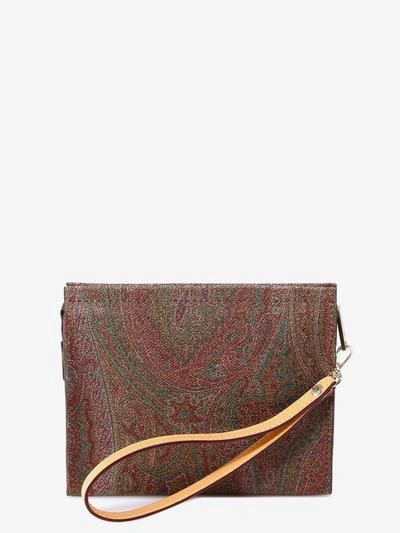 Shop Etro Clutch In Brown