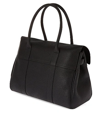 Shop Mulberry Bayswater Small Grained Leather Bag In Black