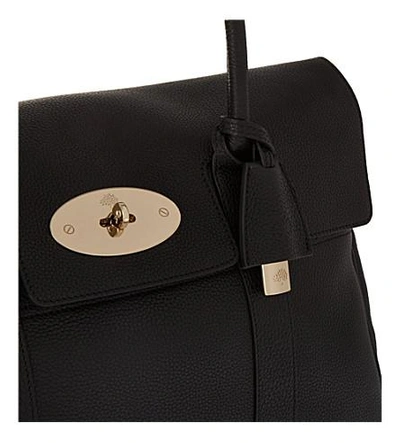 Shop Mulberry Bayswater Small Grained Leather Bag In Black