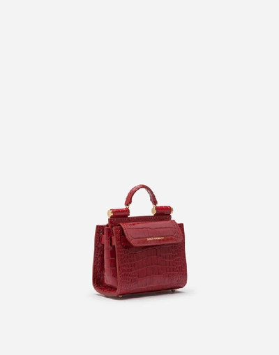 Shop Dolce & Gabbana Clutches, Mini And Micro Bags - Micro Tote Sicily 62 Bag In Calfskin In Red