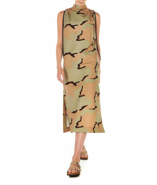 camo print maxi dress