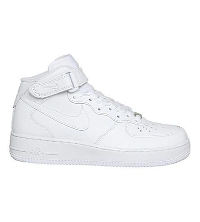 Shop Nike Air Force 1 Mid-top Trainers In White+white