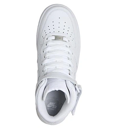 Shop Nike Air Force 1 Mid-top Trainers In White+white