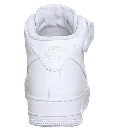 Shop Nike Air Force 1 Mid-top Trainers In White+white