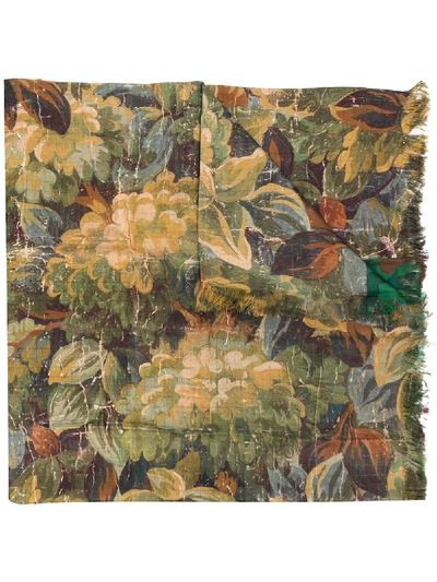 Shop Pierre-louis Mascia Floral-print Silk Scarf In Green