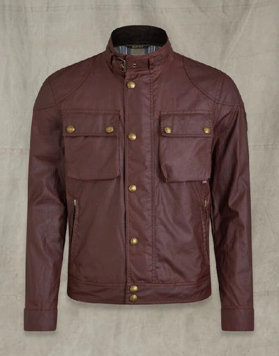 Shop Belstaff Racemaster Waxed Cotton Jacket In Red