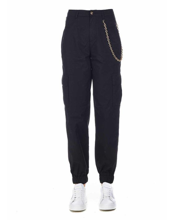 white cargo pants with chain