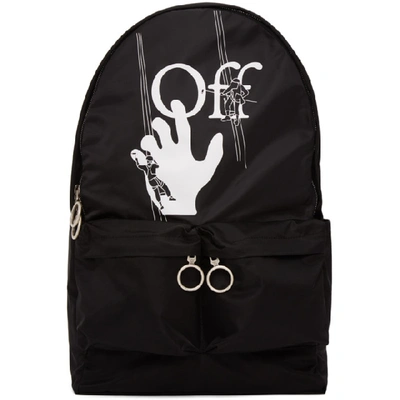 Shop Off-white Black Hand Painters Backpack In Black/white