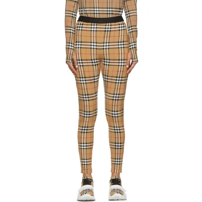 Shop Burberry Beige Belvoir Leggings In A5145 Yello