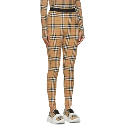 Shop Burberry Beige Belvoir Leggings In A5145 Yello