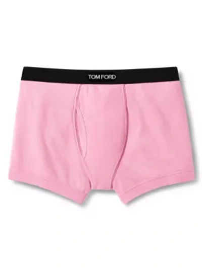 Shop Tom Ford Stretch-cotton Logo Boxer Briefs In Pale Pink