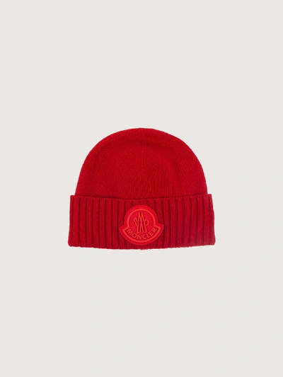 Shop Moncler Berretto Tricot Beanie Red