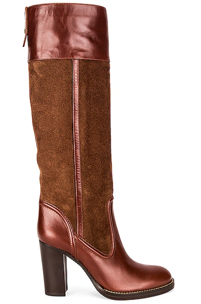 Shop Chloé Emma Tall Boots In Roasted Brown