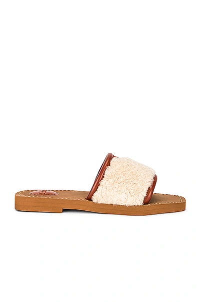 Shop Chloé Woody Slides In Mild Beige