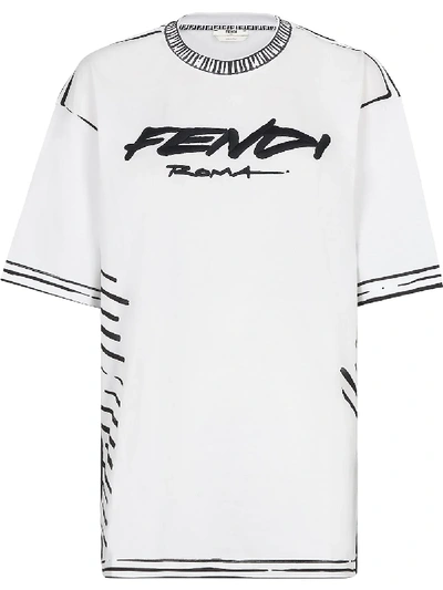 Shop Fendi X Joshua Vides Cotton T-shirt In White