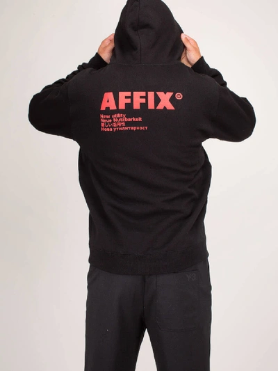 Shop Affix Standardised Logo Hoodie Fleece Jersey In Black