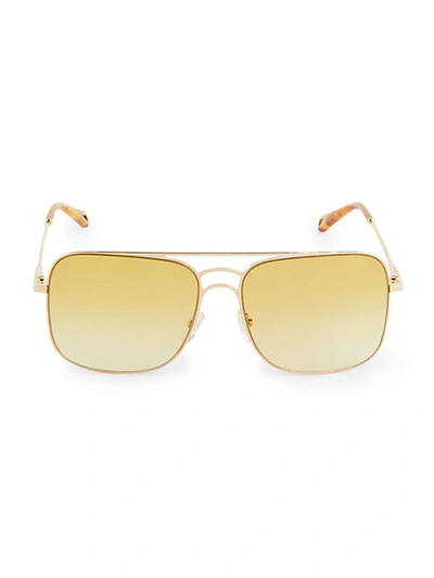 Shop Chloé 58mm Aviator Sunglasses In Gold Brown