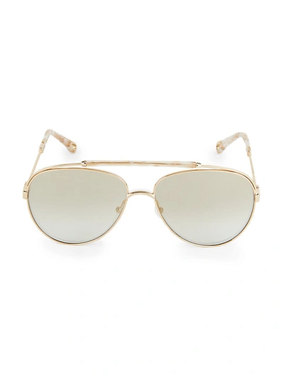 Shop Chloé 59mm Aviator Sunglasses In Gold Blue