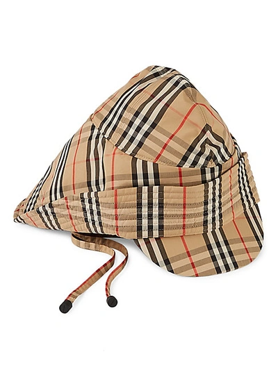 Shop Burberry Vintage Check Rain Hat In Beige