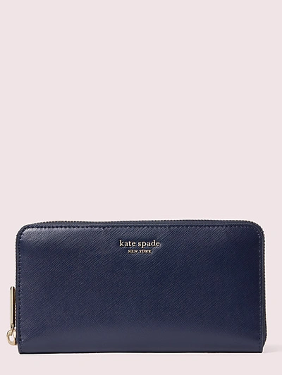 Shop Kate Spade Spencer Zip-around Continental Wallet In Blazer Blue Multi