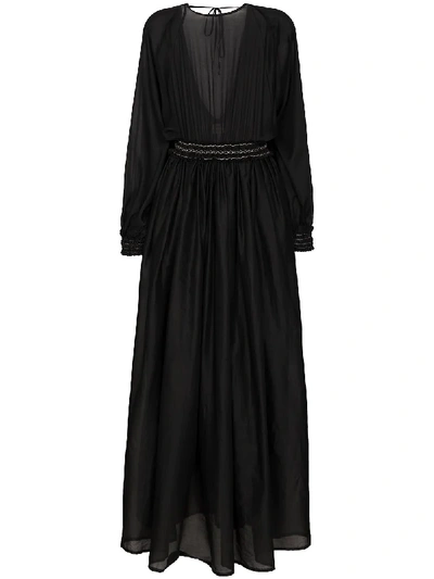 Shop Escvdo Borneo Gathered Maxi Dress In Black