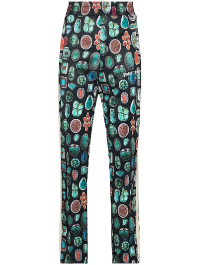 Shop Palm Angels Jewel Pattern Track Trousers In Black