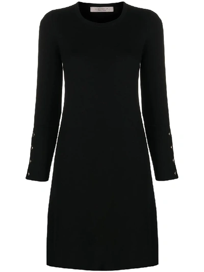 Shop D-exterior Fine Knit Mini Dress In Black