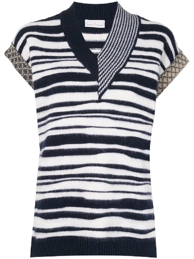 Shop Pierre-louis Mascia Zebra Pattern Knitted Top In Blue
