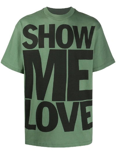 Shop Honey Fucking Dijon Show Me Love Print T-shirt In Green