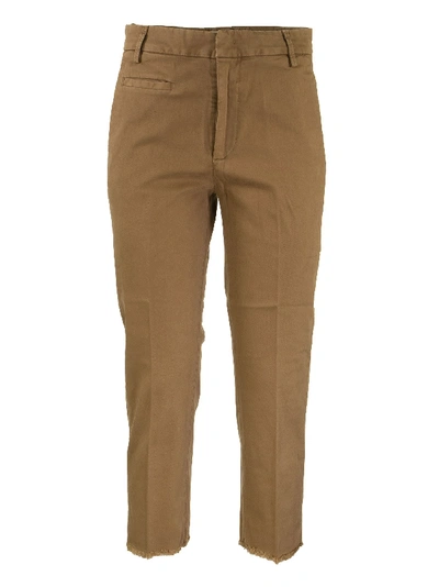 Shop Dondup Ariel Chinos Trousers In Honey