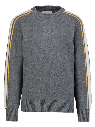 Shop Ao76 C-neck Placed Stripe In Grey