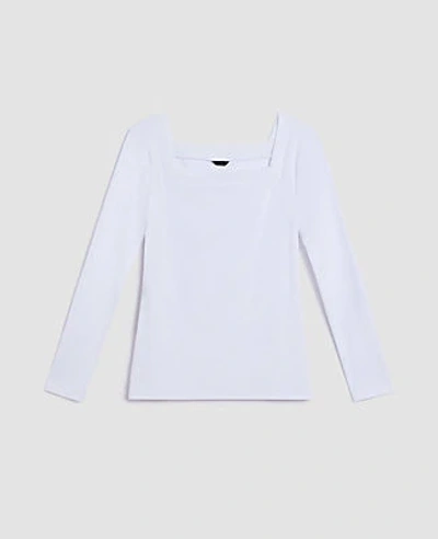 Shop Ann Taylor Square Neck Top In White