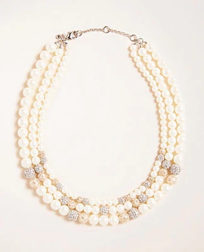 Shop Ann Taylor Pearlized Fireball Statement Necklace In Ivory