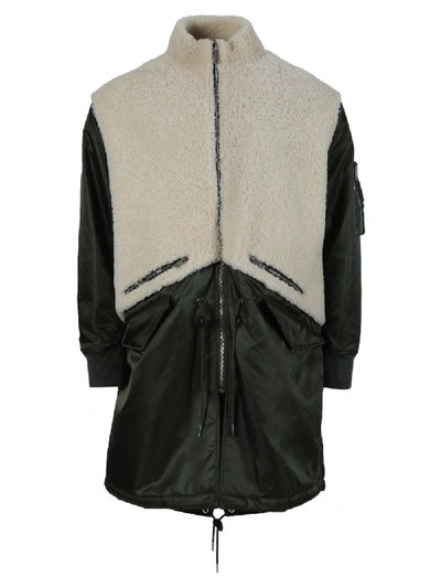 Shop Givenchy Leather And Shearling Parka Jacket