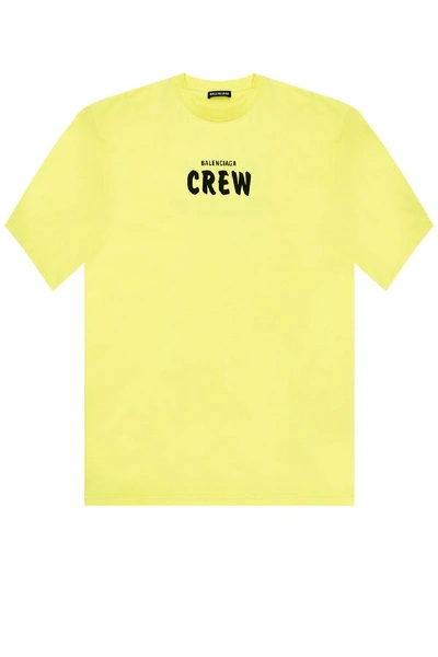 Shop Balenciaga Yellow Crew T-shirt