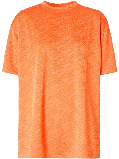 Shop Burberry Graphic Logo-print T-shirt In Orange