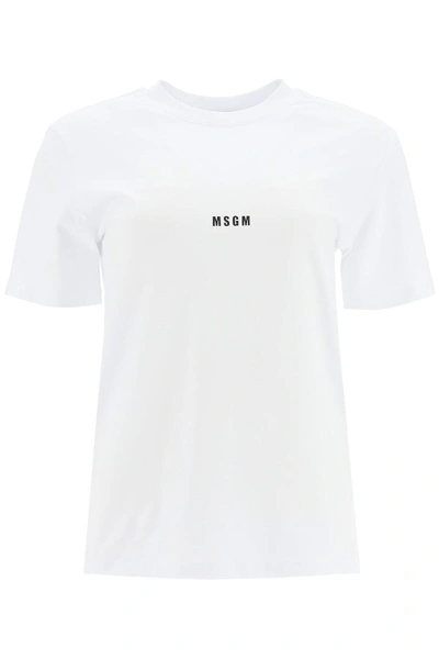 Shop Msgm T-shirt With Logo In White,black