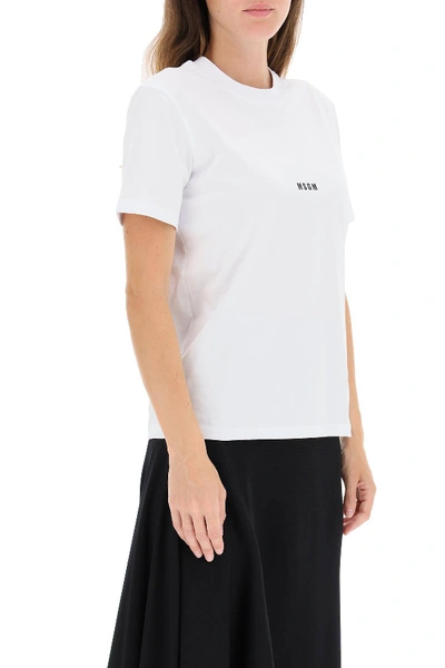 Shop Msgm T-shirt With Logo In White,black