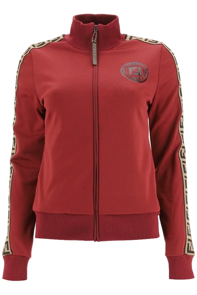 Shop Fendi Ff Track Jacket In Red